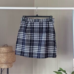 Classic Black & White Plaid Mini Skirt